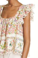 FARM RIO Tropical Print Square Neck Top -  SZL
