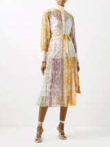 ZIMMERMANN Dancer Lantern Midi Dress - Multi Sz1 NZ10