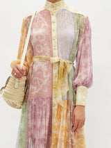 ZIMMERMANN Dancer Lantern Midi Dress - Multi Sz1 NZ10