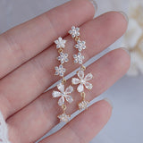 BEAUTIFUL EARTH Flower Drop CZ Earrings